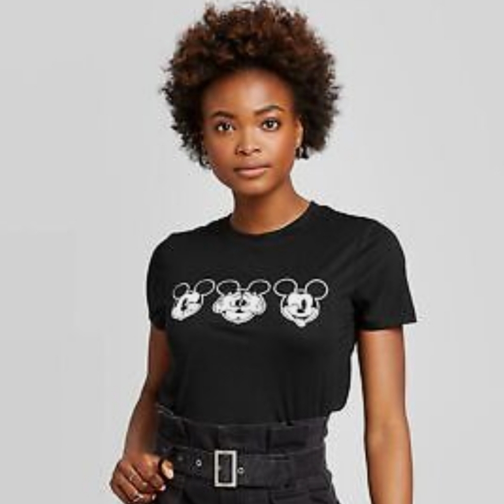 Disney Mickey Faces Tee ~ Black ~ XS